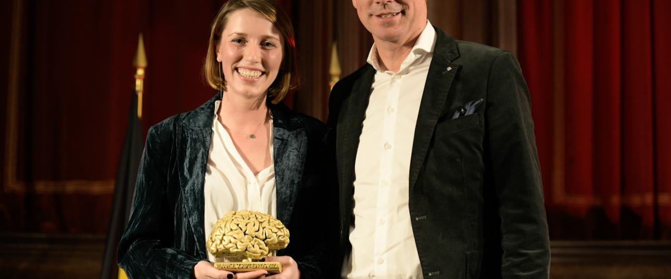 Hellen Tielemans and Flemish minister of Science and Innovation Jo Brouns